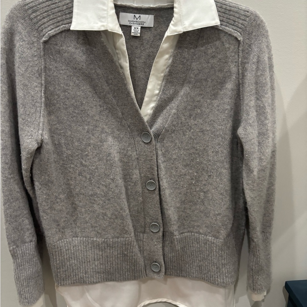 Magaschoni Heather Gray Women's Cardigan
